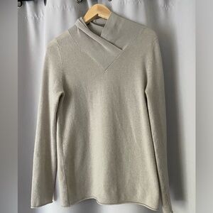 MM Lafleur Soft Beige Cowl Neck Sweater